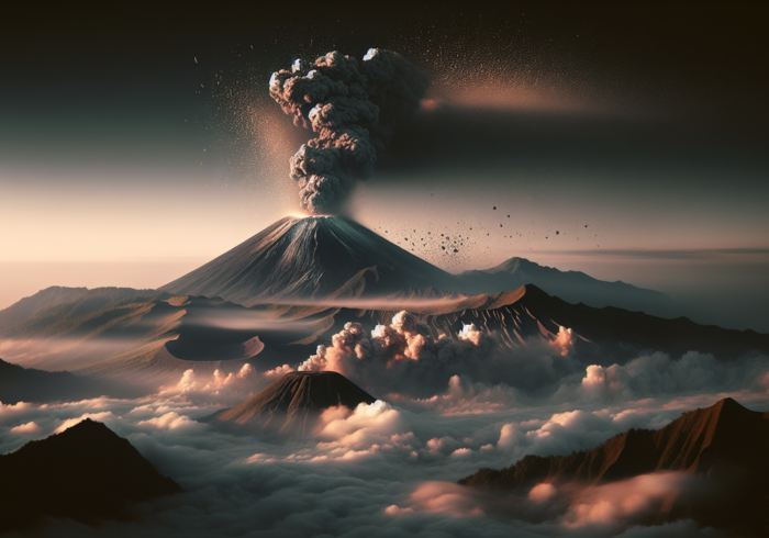 alt_text: Gunung Semeru erupsi, menyebar abu vulkanik, mempengaruhi daerah sekitar dengan signifikan.