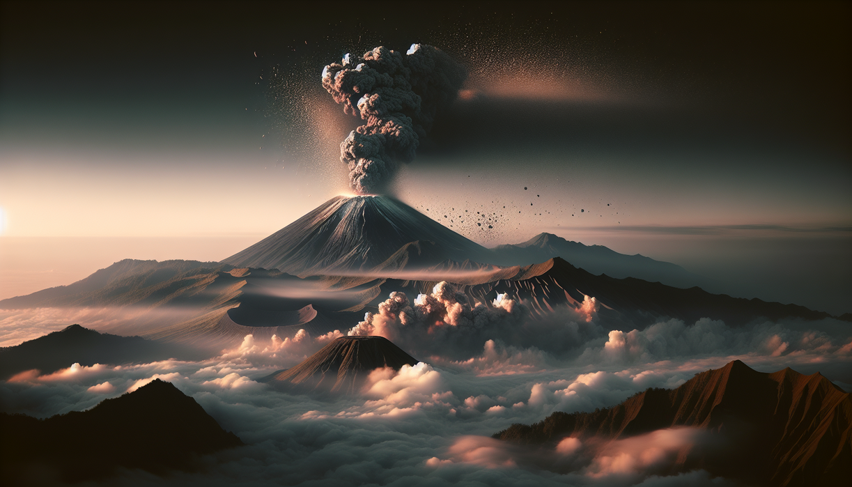 alt_text: Gunung Semeru erupsi, menyebar abu vulkanik, mempengaruhi daerah sekitar dengan signifikan.