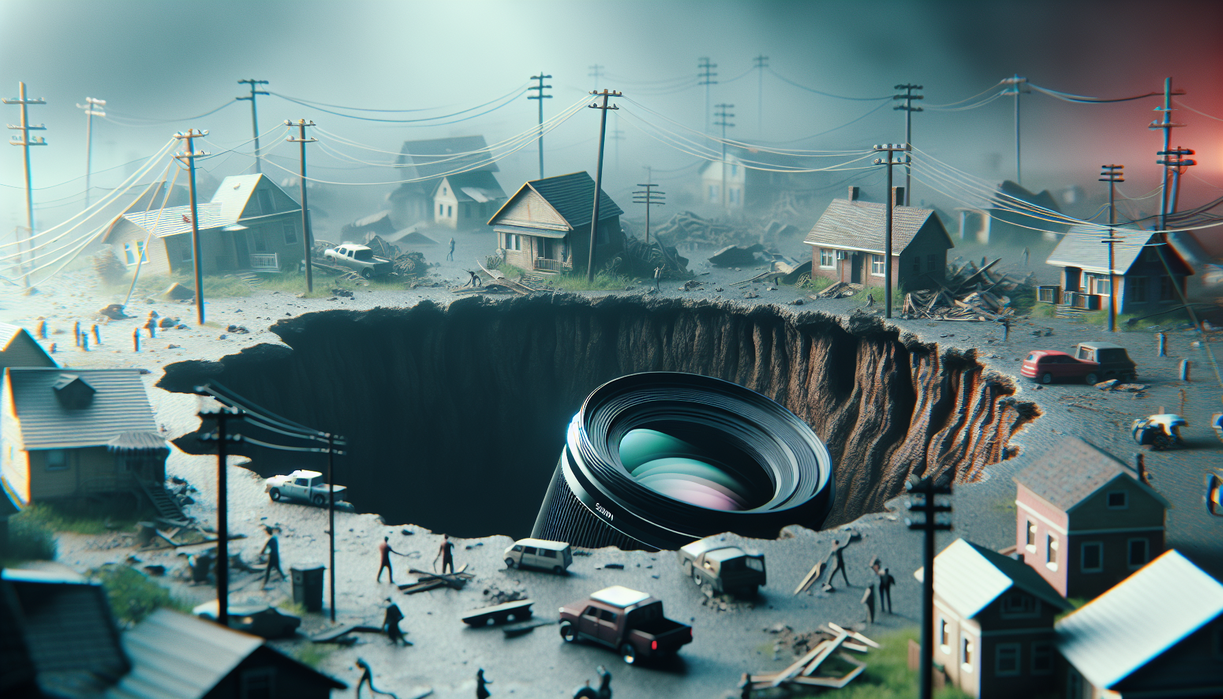 alt_text: Lubang raksasa misterius muncul di tengah lahan warga, menimbulkan kekhawatiran setempat.