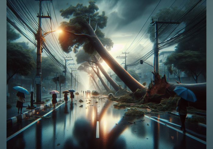 alt_text: Pohon tumbang di Jakarta Barat, peringatan untuk merenungkan dampak urbanisasi berlebihan.