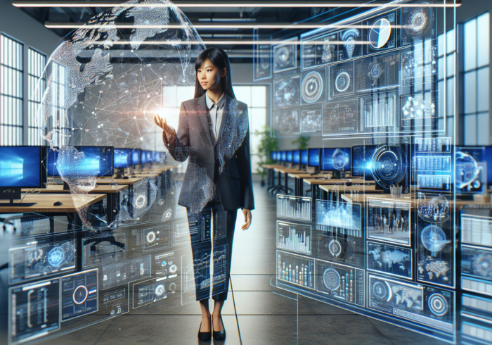 alt_text: Poster strategi internet marketing di era digital dengan grafik dan ikon online.