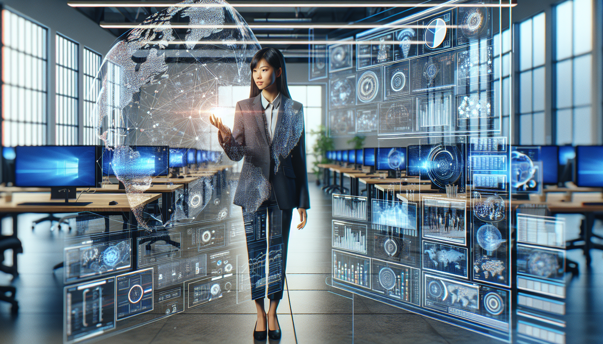 alt_text: Poster strategi internet marketing di era digital dengan grafik dan ikon online.