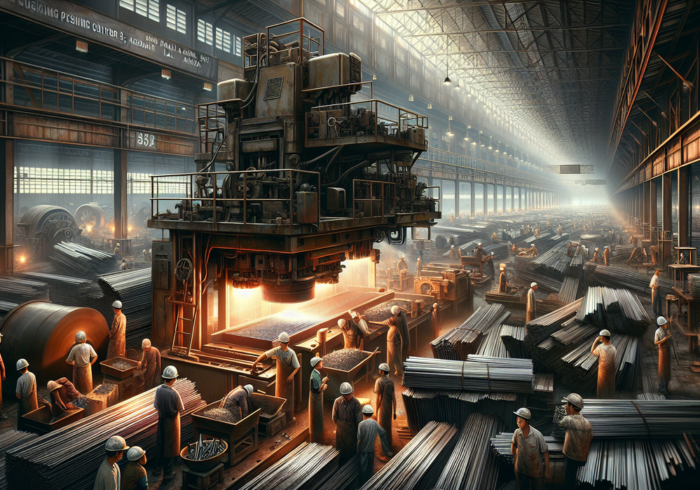 alt_text: Mesin terbakar di pabrik sendok, asap tebal membubung memenuhi udara.