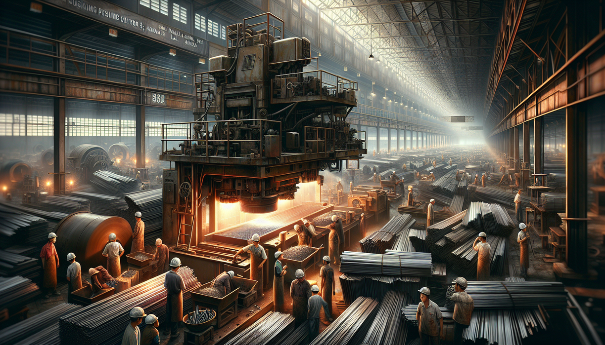 alt_text: Mesin terbakar di pabrik sendok, asap tebal membubung memenuhi udara.