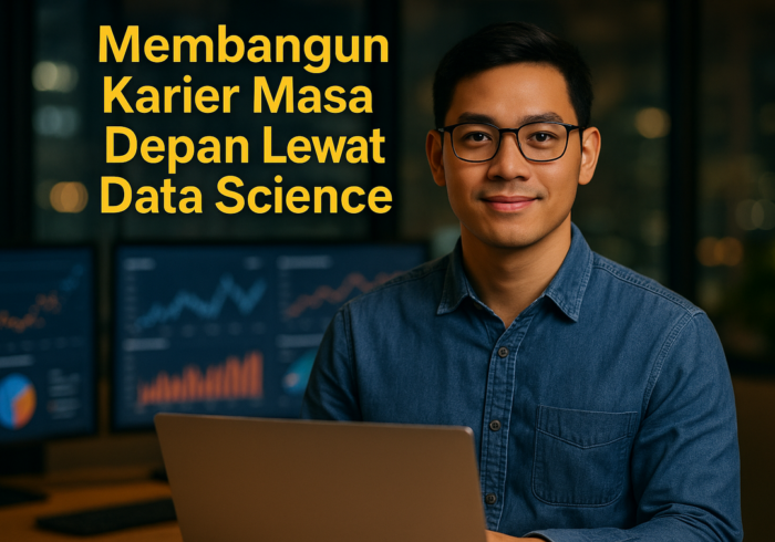 alt_text: "Ilustrasi seseorang mempelajari Data Science untuk membangun karier masa depan."