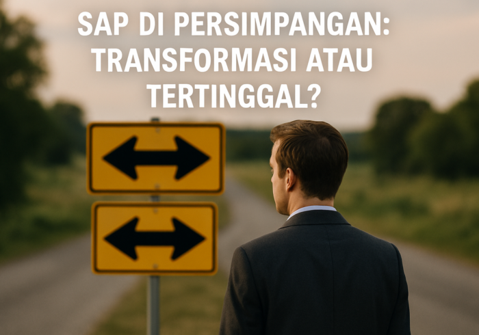alt_text: Persimpangan SAP: Kebangkitan menuju inovasi digital atau menghadapi risiko tertinggal bisnis.
